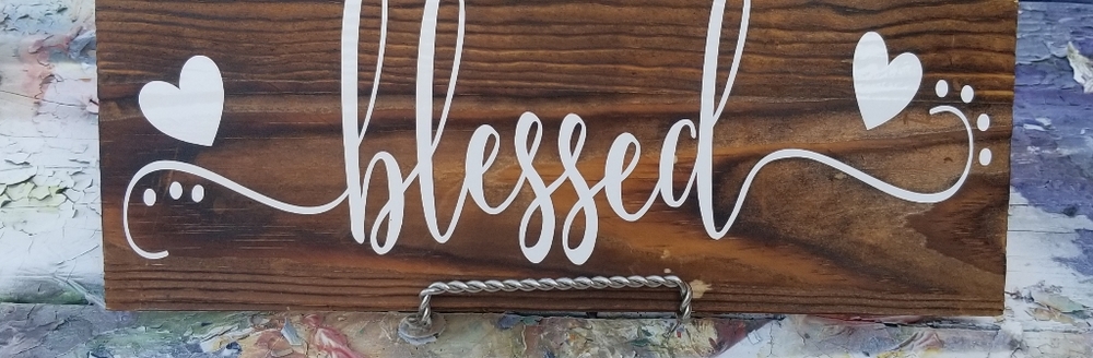 Blessed Handmade Hanging Wood Sign